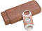 LUBINSKI 3-Loch Leder-Zigarre feuchtigkeitsspendende Reise Zigarren Zeder Holz Gezeichneter Zigarren-Humidor mit Zigarrenschneider Geschenk-Set mit schöner Verpackung (Braun)