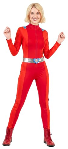 DEGUISE TOI - Déguisement Totally Spies rouge Clover femme - Combinaison - Ceinture - M - Rouge - Déguisements adultes - 100% Polyester - Lavage à la main - Carnaval