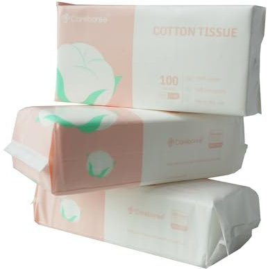 Careboree 300 Count Ultra Soft Dry Baby Wipes Unscented Multi-Purpose Pure Cotton Tissue (3 PACK-300 count))