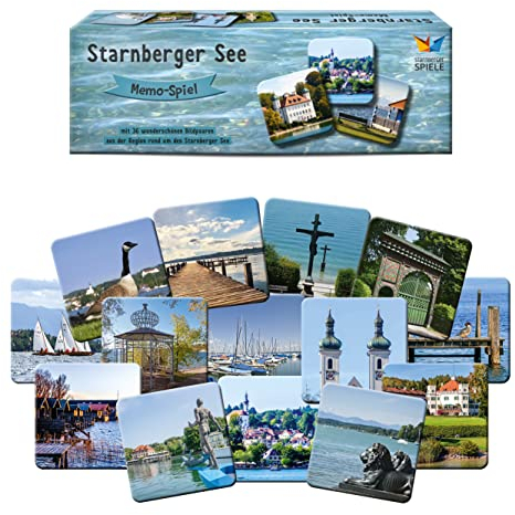Starnberger Spiele - Starnberger See Memospiel - Kartenspiel für Erwachsene und Kinder ab 6 Jahren - Geschenk für Seeliebhaber