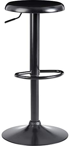 Wohnling Barhocker Schwarz Hocker ohne Lehne 58-79 cm Barstuhl, Küchenhocker Metall 100kg, Design Tresenhocker Drehbar Bistrohocker