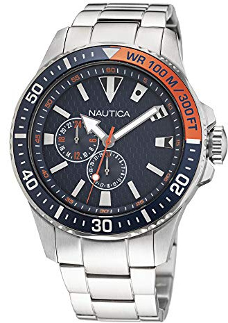 Nautica Men's Quartz Stainless Steel Strap, Teal, 22 Casual Watch (Model: NAPFRF030)