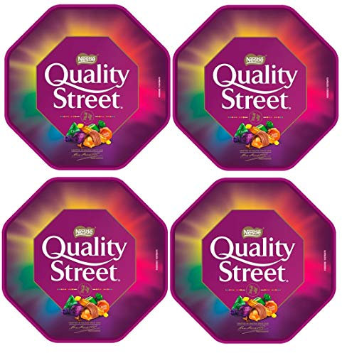 slamtech Quality Street Lot de 4 boîtes de bonbons au chocolat et au caramel de 650 g chacune