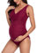 SUMMERSUNSHINE Umstands-Badeanzug, Einteiler, Bademode, vorne gekreuzt, Schwangerschaft, Badeanzug, Umstands-Bikini, Weinrot, L