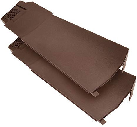 2 x Klober Contract Dry Verge Unit Pack for Gable/Apex Roof Tile Plastic End Cap - Left, Brown