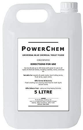Chemical Toilet Fluid Cleaner 5L - CONCENTRATE - For use in Caravans, Motorhomes, Portable Cassette Toilets - approx 100 Doses