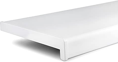 TJ Fensterbank Innen I 20 x 100 cm I weiß I hochwertige PVC Fensterbank mit Seitenabschluss I Fensterbrett kratzfest & feuchtigkeitsundurchlässig I pflegeleichter & langlebiger Fenstersims für Innen