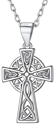 PROSILVER Sterling Silver Necklace for Women - Celtic Cross Knot Pendant with Adjustable Chain - Celtic Infinity Love Jewelry with Gift Box