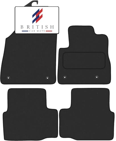 BCM Tailored Car Mats For Vauxhall Astra K 2015-2021, Carpet, Black | 4-Piece, Custom Tailored Fit, Anti-Slip, Fitted With Clips