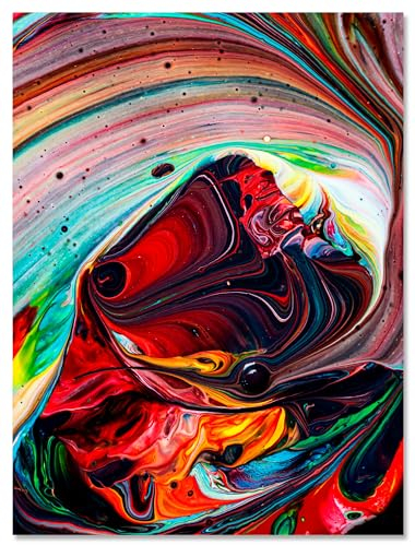 wandmotiv24 Leinwandbild Kunst, Hochformat, Ölfarbe, Abstrakt, bunt, Farben M0406
