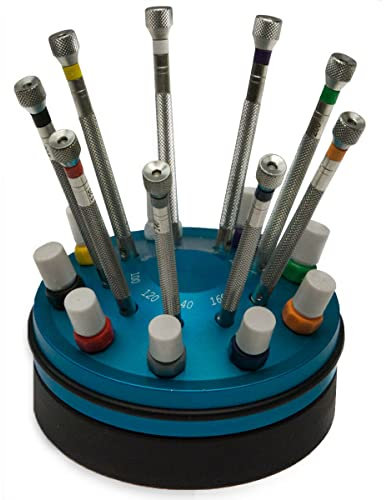 Euro Watchmakers Hardened Watch Screwdrivers Set on Stand Repairs Tool x9 0.8mm - 3mm