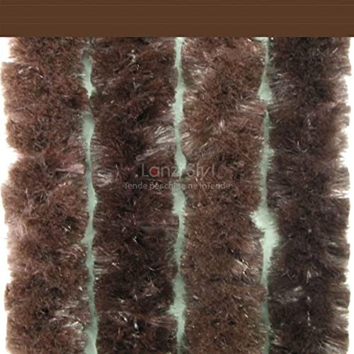 Tenda antimosche Moschiera Ciniglia Extra vellutata ø42 mm, Vari colori/misure, Porte esterne/interne, Divisori, Negozio, Camper ottima Schermatura 100% MADE in ITALY (100 x 220H cm, Marrone)