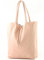 modamoda de T163 Damen Leder Shopper Schultertasche Large mit Innentasche handmade in Italy, Farbe:Rosa2021