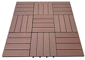 HOME DELUXE - WPC Klickfliese BAVARO - Hellbraun - 3 m² - 11 Fliesen á 30 x 30 cm I Klickfliese Terrassenfliese Balkonfliese