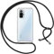 Pnakqil Funda con Cuerda para Xiaomi Redmi Note 10 Pro 4G/10 Pro MAX 6.67 Carcasa Transparente Suave TPU Silicona Case con Negro Colgante Cordon Colgar Collar Correa de Cuello Cadena Cordón Fundas