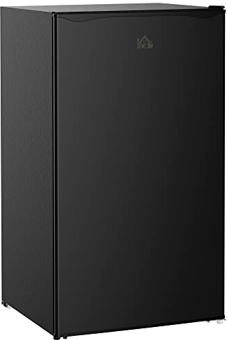 HOMCOM 91 Litre Freestanding Under Counter Fridge Freezer, Small Fridge with Chiller Box, Adjustable Thermostat, 47.5cm Wide, Black