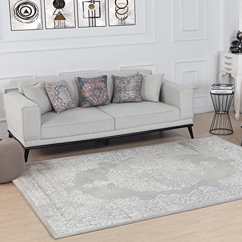 Livabliss Defne Agadir Vintage Rug, Living Room – 160x213 cm, Light Beige