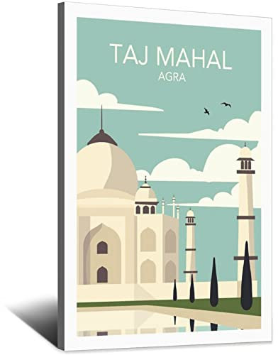 YONGCAI Taj Mahal Agra Skyline Vintage Reise Poster Leinwand Wand Home Room Decor Kunst Poster Malerei Bild Druck Geschenk Poster