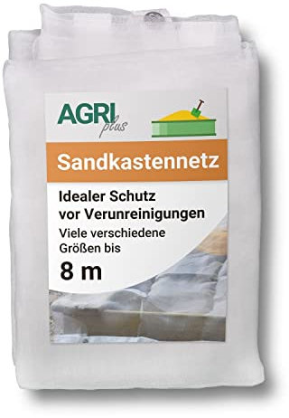 AGRI plus Sandkastennetz mit Ösen I 2 x 2,5 m I Verschiedene Maße I Engmaschiges Netz 0,8 x 0,8 mm I Abdeckung für Sandkasten I Abdecknetz mit Randverstärkung I Netz UV-stabil & wasserdurchlässig