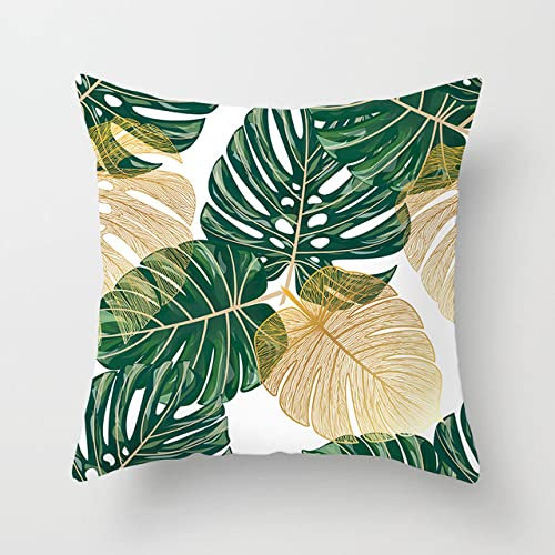 Tropical Leaf Cactus Monstera Kissenbezug 45 * 45 cm Polyester Dekokissen Sofa Home Decor Dekoration Dekorativer Kissenbezug,2BZ,40506,071