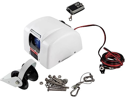 GUTSEGELN 45LBS Boat Anchor Winch Electric Anchor Winch Saltwater Boat Windlass Kit with Wireless Remote Control 12V