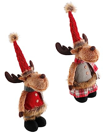 Garneck Weihnachtsdeko 2 Stück Weihnachts-Teleskop-Elch-Tischdekoration Esstisch-Mittelstücke Schreibtischdekoration Puppe Mit Teleskopbeinen Weihnachts-Tischdekoration Tischdekoration
