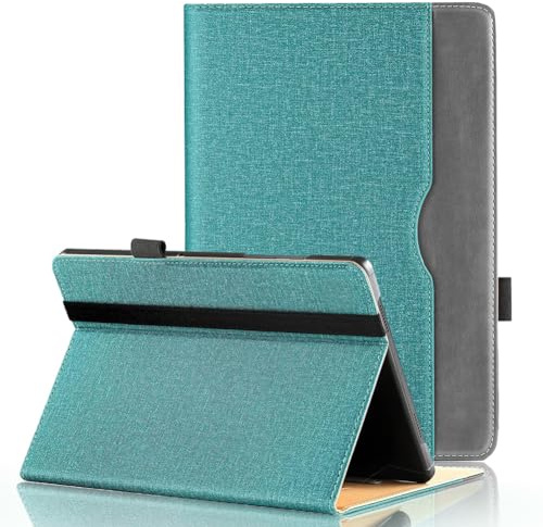 Elfofle Coque Universelle pour Tablette 10 Pouces, Étui de Protection en Cuir PU pour Tablette 10-11 (Vert) avec HotLight et Brillar