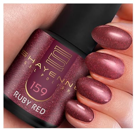 SHAYENNE UV Gel Nagellack - 159 Ruby Red Rot 15 ml - Langanhaltend, Kratzfest & Hochglänzend - Profi-Qualität - LED kompatibel - Perfekt für Zuhause & Studio - Made in Germany