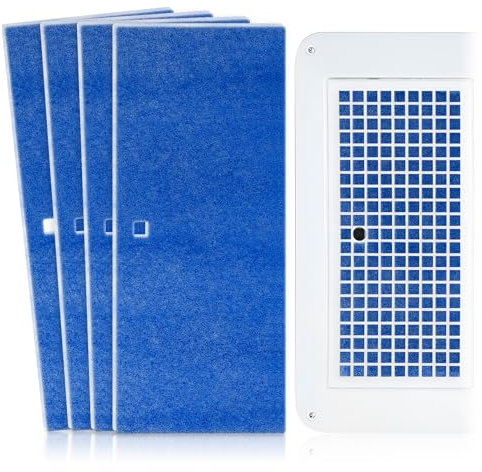 luxlead 6” x 14” RV AC Filter Air Filter Unit Compatible with Coleman Mach Air Conditioner - 4 Pack Replacement RV Filter Merv 6 AC Unit with Center Square Hole for Camper Motorhome Grille Vent, Blue