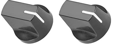Rebower Potentiometer Knopf Schaft Einsatz D Typ Schalter Knöpfe, [für Audiogeräte] - 6,4 mm/Schwarz Weiß / 2 Stück