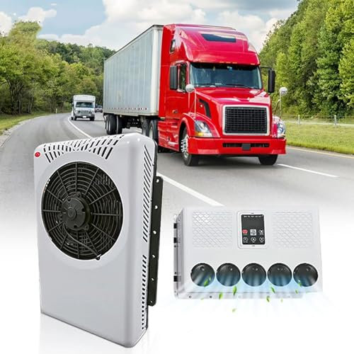 Aire acondicionado de 12 V 7500 BTU, aire acondicionado dividido de 12 voltios CC, unidad de CA para autocaravana, enfriamiento rápido de bajo ruido para camiones, semirremolques, tractores 12V