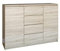 Oggi Lugo 2D4S Kommode Eiche Sonoma 120 cm Schuhbank Schuhregal aus Holz mit 2 Schubladen und 4 Türen für Stauraum, Modernes Design, Wohnmöbel