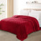 Exclusivo Mezcla Kuscheldecke Fleece-Decke, Superweiche 3D Karierte Sofadecke, Flauschige Decke für alle Jahreszeiten, 150 x 200 cm, Weinrot