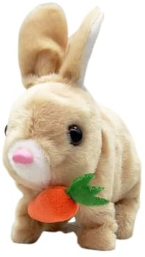 ISAKEN Osterhasen Kuscheltiere Interaktives Kaninchen Spielzeug, Elektronisches Plüsch Hase Spielzeug mit Geräuschen Bewegungen, Ostern Geschenke Plüschhasenspielzeug für Kinder Jungen Mädchen