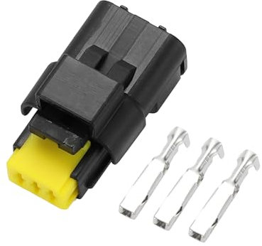 Partuto Connecteur De Phare Avant À 3 Broches - Connecteur De Fil Femelle De Voiture - Pour Peugeot En Plastique Noir - 1 Ensemble