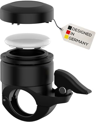 TinyTag® AirTag Fahrrad Klingel - Fahrradklingel laut 110dB mit Apple Air Tag Fahrrad Versteck - GPS Tracker Fahrrad Diebstahlschutz - AirTag Halterung Fahrradglocke für 22,2 mm Lenkerdurchmesser