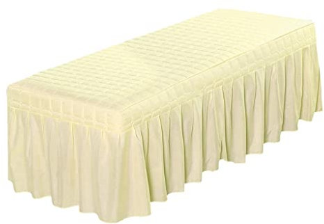 Pleayietoopiatiey Cache-sommier de table avec trou Beige 190 x 70 cm