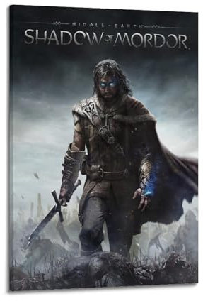 SILATSAWTU Middle-Earth Shadow of Mordor, Spielposter, dekoratives Gemälde, Leinwand, Wandposter und Kunstdruck, moderne Familienschlafzimmer-Dekoration, Poster, 50 x 75 cm