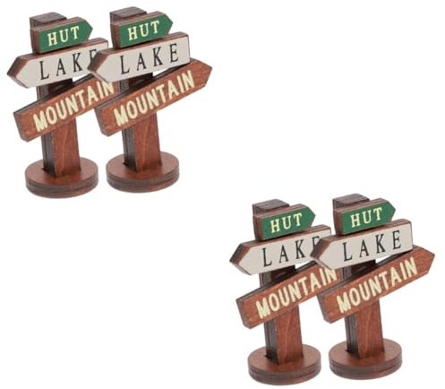 Sosoport 4stücke Miniatur Holzwegweiser Für Garten Dekorative Gartenaccessoires Für Mikrolandschaften Feengarten Und Miniaturgärten