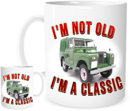 11OZ I'm Not Old I'm A Classic - Green British Off Road Vehicle Photograph Off Road Car Mug for Tea or Coffee