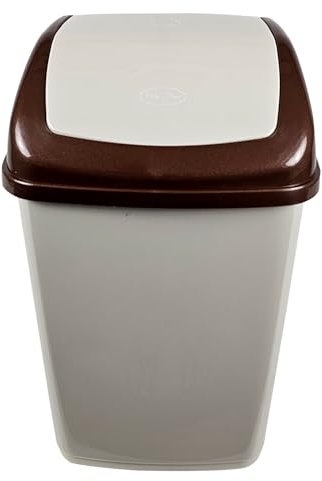 Best House | Plastic Swing Bin 50 Liters | Cream | 1 Pc | Waste Bin, Durable, Lightweight Hinged Swing Lid for Kitchen, Office, and Home Use – Odor-Reducing Design, Easy to Clean - Pack of 1