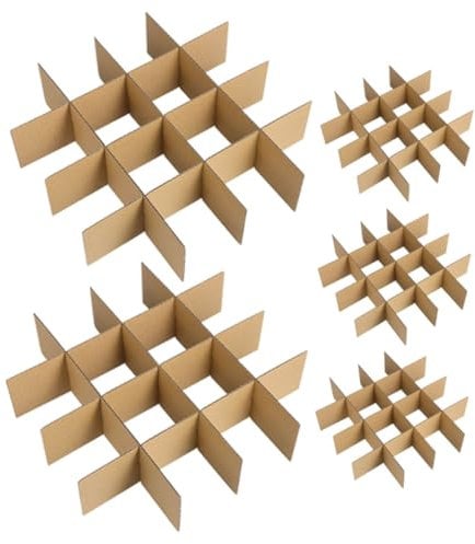 BUGUUYO 5pack Glassware Packing Box Divider for Safe Transport Cardboard Moving Supplies with Versatile Design for Efficient Packing and Shipping