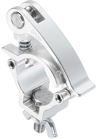 QUARKZMAN Abrazaderas de travesaño ligero, aleación de aluminio, tubo de iluminación de escenario, abrazadera en O para tubo OD de 1,5-1,61 pulgadas, carga máxima de 220 libras, hebilla única, 1 pieza