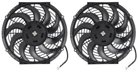 Xtevu Radiator Cooling Fan, 2pcs 12in Electric Vehicle Cooling Fan, 80W with 10 Blades Car AC Fan