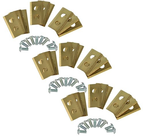 vhbw 27x Ersatz-Messer kompatibel mit Texas RMX600, Smart G-force SB1200, RMX800 Rasenmäher - Ersatzklinge Gold, Stahl (Titanbeschichtung)