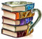 Painted Book Mug, Unique Books Stack Cup, 3D Painted Reading Coffee Cup - Ideal Book Lover Gifts for Readers | Available in Resin, Includes Free Elegant Spoon (Resin,B)