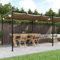 Pergola toit rétractable Taupe 589x292x230 cm
