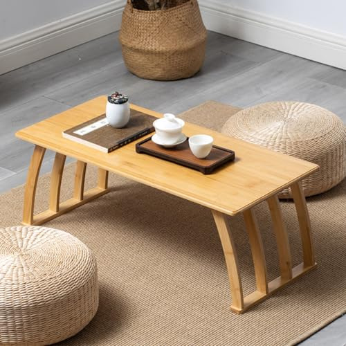 Chinesischer Stil Bambus Niedriger Tisch Tatami Couchtisch für Wohnzimmer Balkon Kleiner Raum Tisch Elegantes Kompaktes Design für Esszimmer & Lounge Bereiche