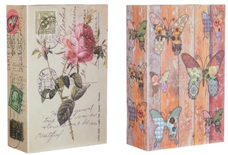 2 Pièces Livre Coffre Fort Créatif, Coffre Fort Discret, Faux Livre Décoration avec Rangement, pour Argent, Bijoux, Clés, 18 x 11,5 x 5,5 cm