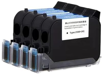WANGYIWH Cartouche d'encre for imprimante à Jet d'encre Portable en Ligne, Compatible JS12, H-*P, séchage Rapide, Eco solvant, 12.7mm(1 Black Cartridges)